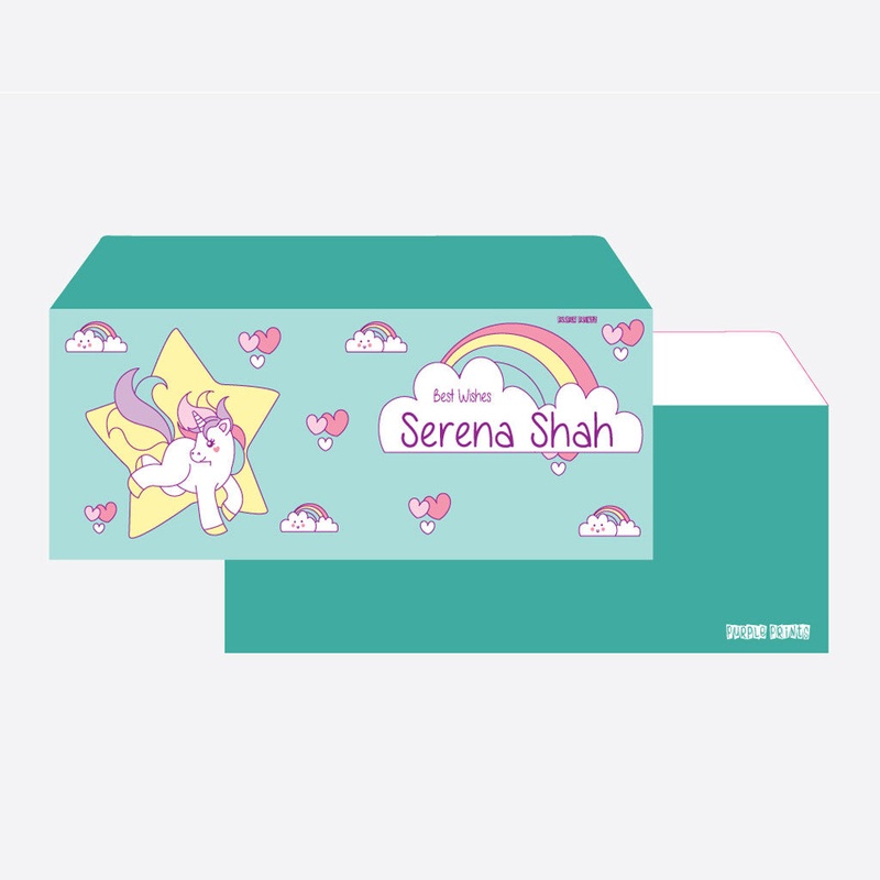 Personalised Envelopes – Unicorn, Set of 24