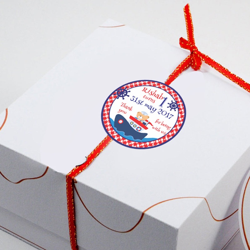 Personalised Gift Stickers – Nautical Bear, Set of 60