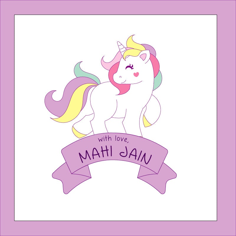 Personalised Gift Stickers – Unicorn, Pack of 24