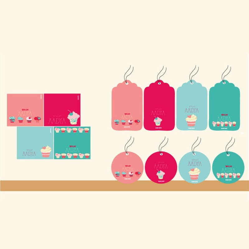 Personalised Gift Tag Set – Cupcake, Set of 80