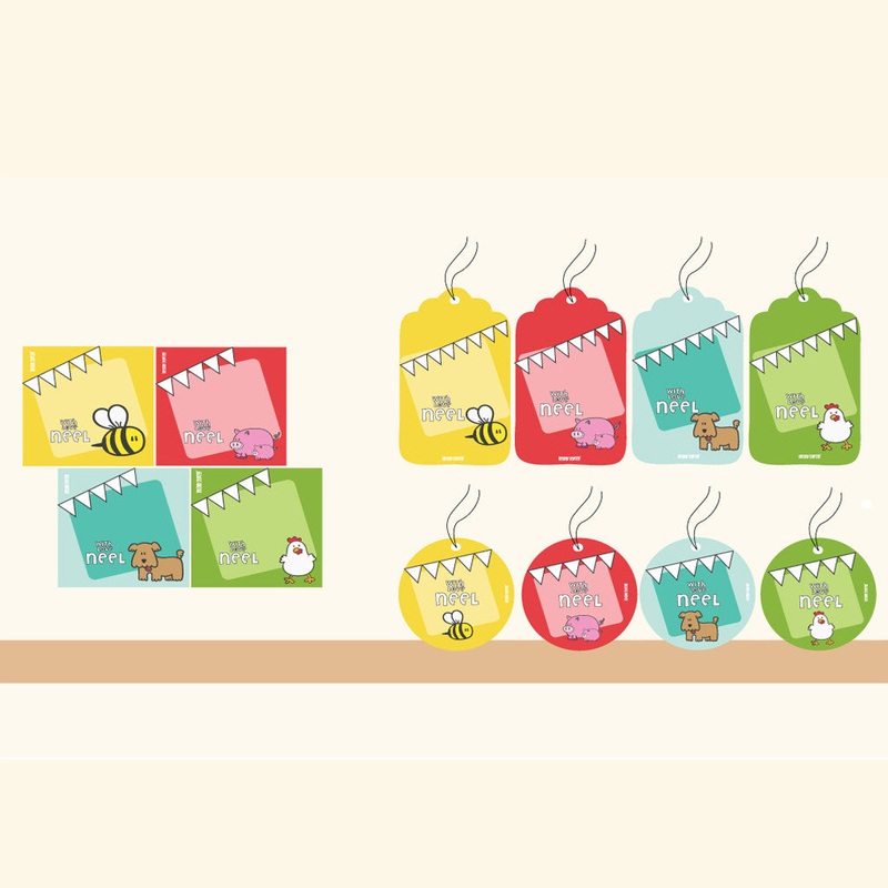 Personalised Gift Tag Set – Farm Animal, Set of 80