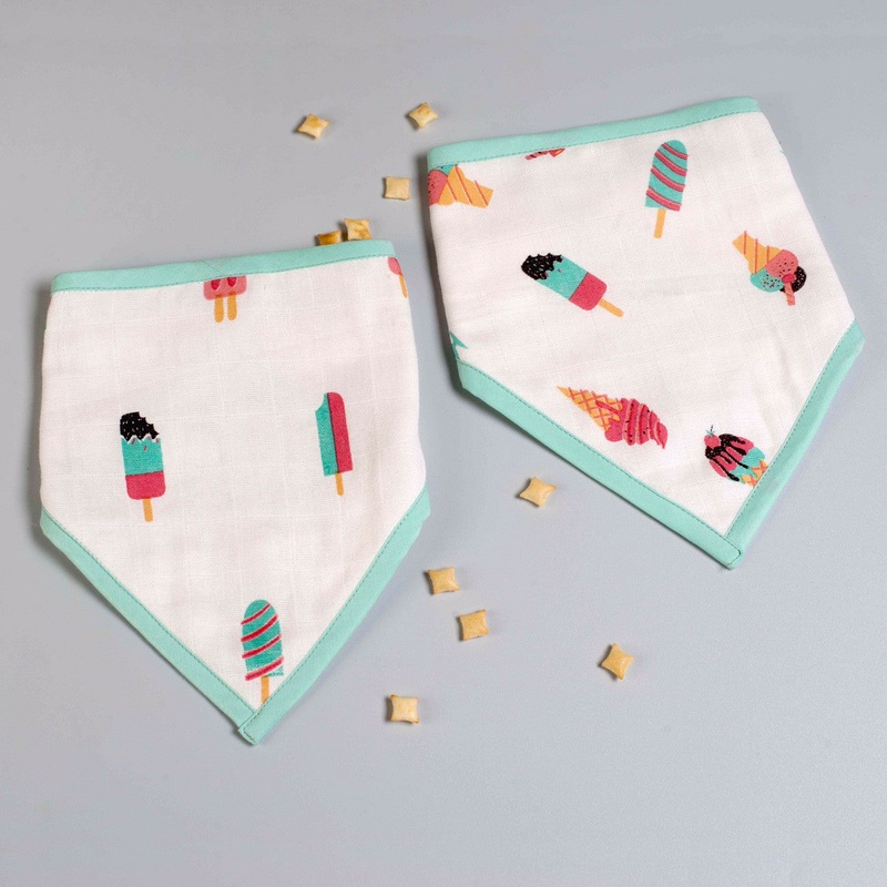 Scoops & Smiles Bandana Bibs, Set of 2
