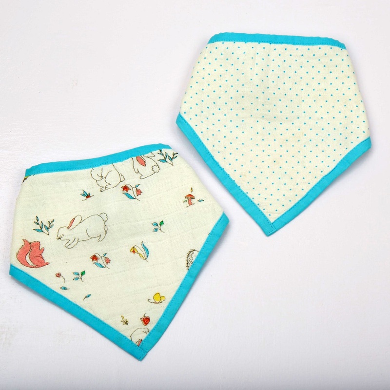 Snuggle Bunny Organic Bandana Bibs, Set of 2