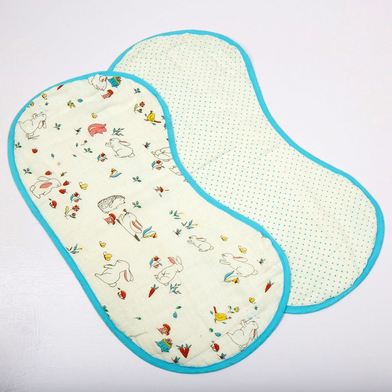Snuggle Bunny Organic Burp Cloth & Bib, Set of 2