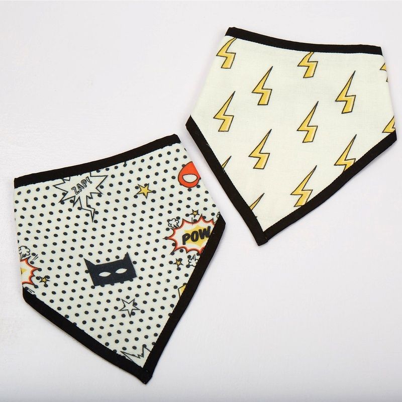 Superhero Organic Bandana Bibs, Set of 2
