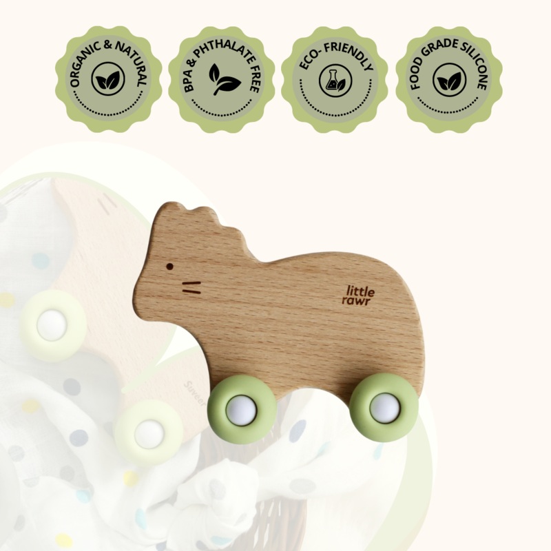 Little RawrWood Wheelie Animal – Green