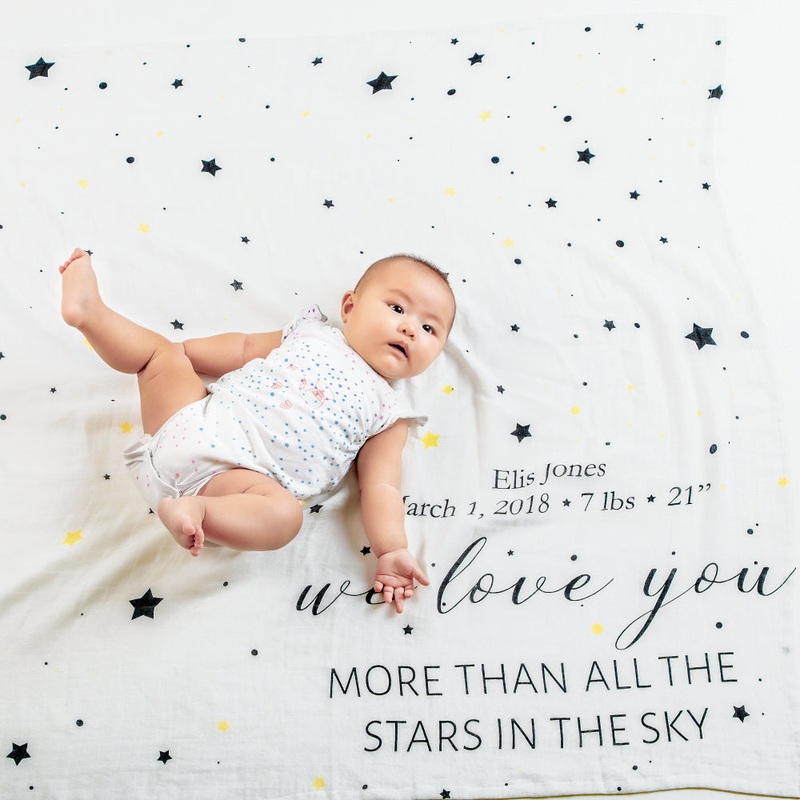 Love You Organic Personalized Swaddle