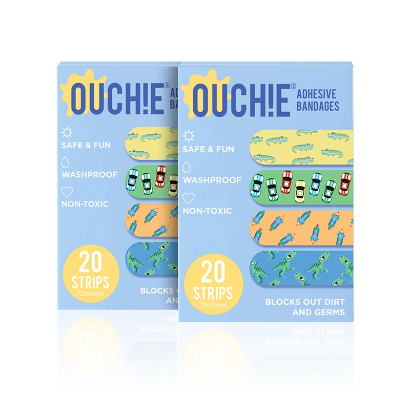 ‘Ouchie Printed Bandages’  Combo Pack of 2 (20 x 2 = 40) (Blue)