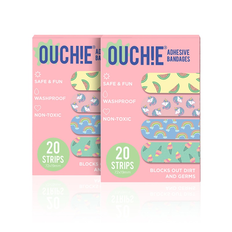 ‘Ouchie Printed Bandages’  Combo Pack of 2 (20 x 2 = 40) (Pink)