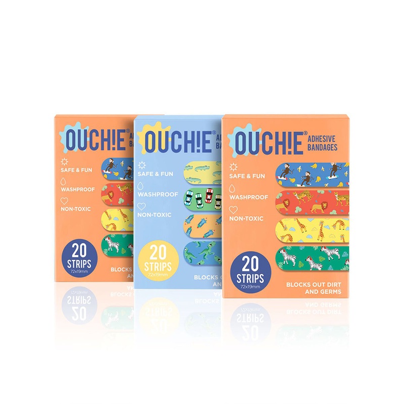 ‘Ouchie Printed Bandages’  Combo Pack of 3 (20 x 3 = 60) (2 Orange & 1 Blue)