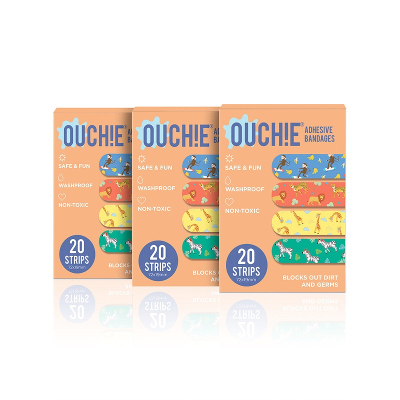 ‘Ouchie Printed Bandages’  Combo Pack of 3 (20 x 3 = 60) (Orange)