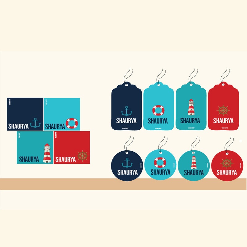 Personalised Gift Tag Set – Nautical, Set of 80