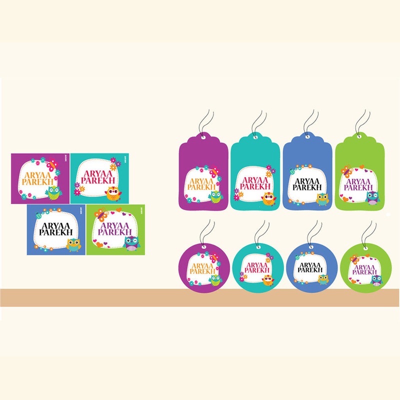 Personalised Gift Tag Set – Owl, Set of 80