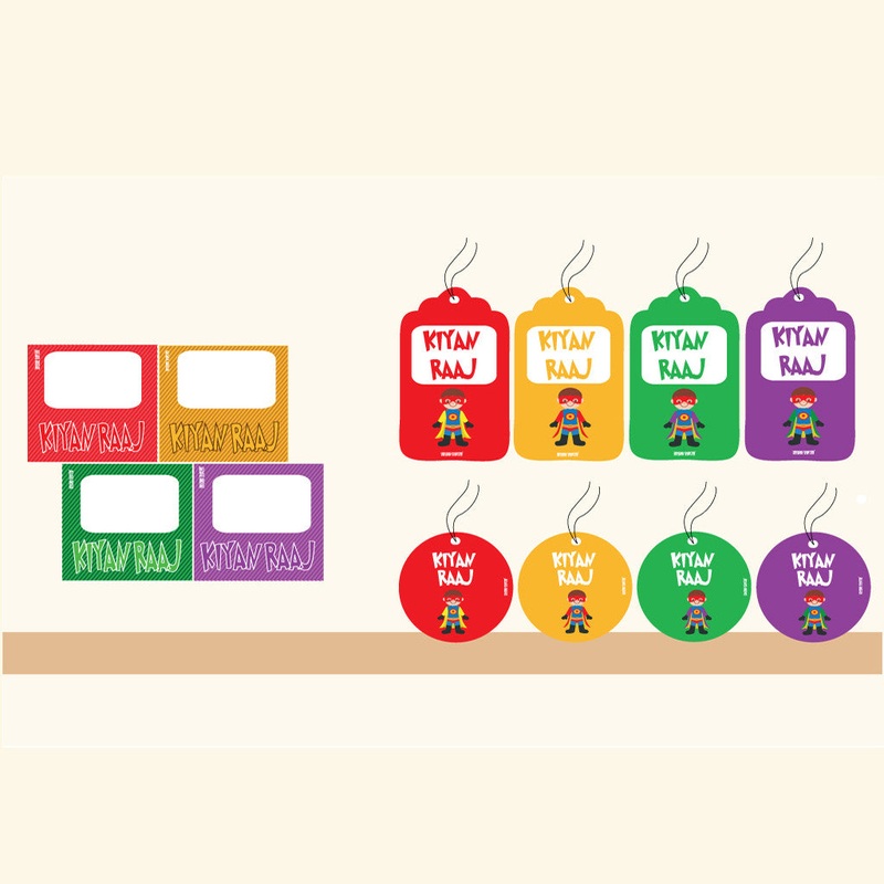Personalised Gift Tag Set – Superhero, Set of 80