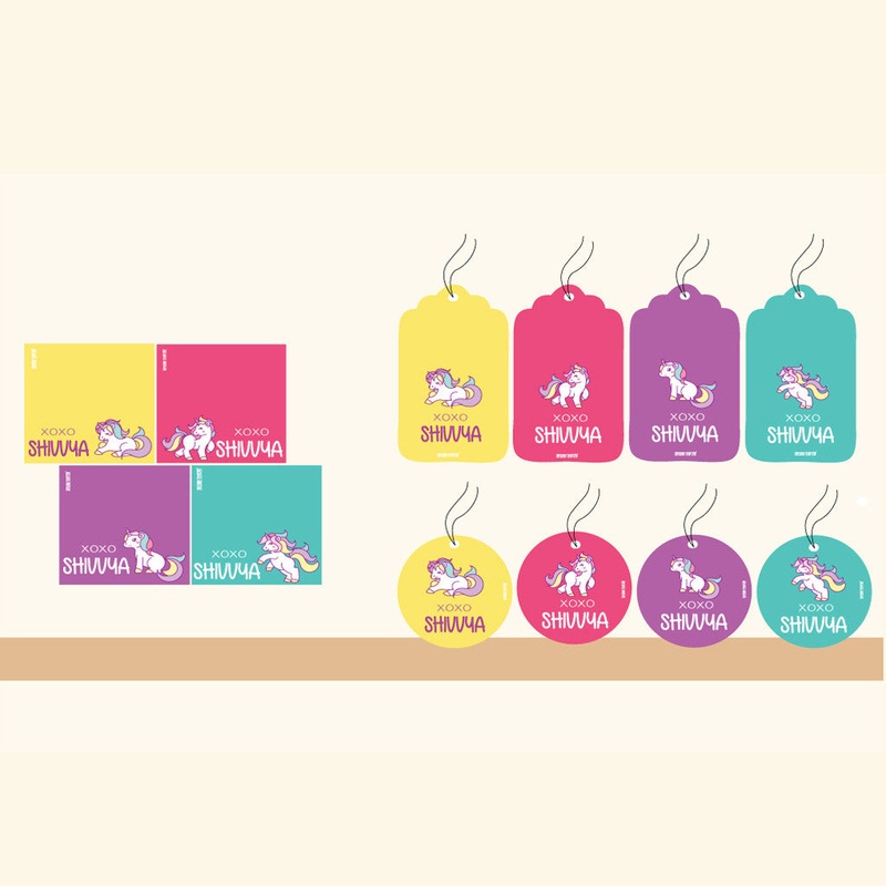 Personalised Gift Tag Set – Unicorn, Set of 80