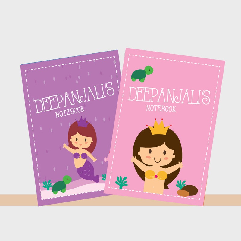 Personalised Notebooks – Mermaid, Set of 2