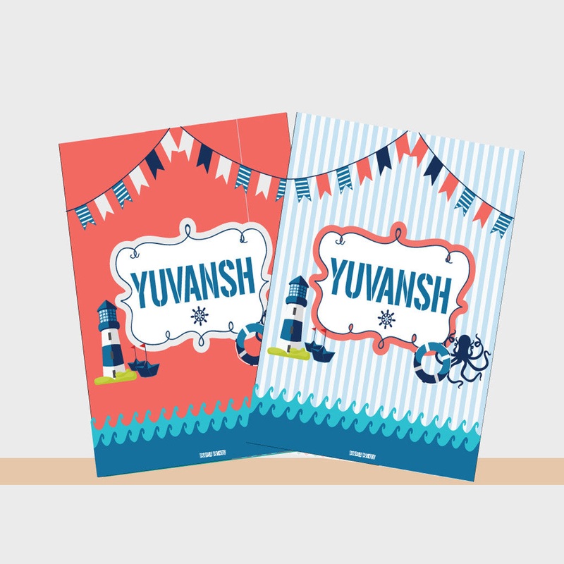 Personalised Notebooks – Nautical, Set of 2