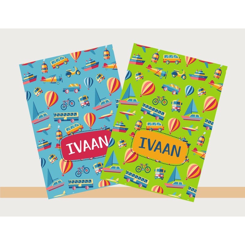 Personalised Notebooks – Transportations, Set of 2
