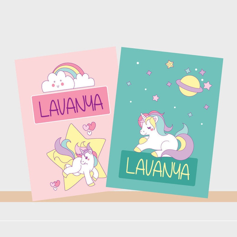 Personalised Notebooks – Unicorn, Set of 2