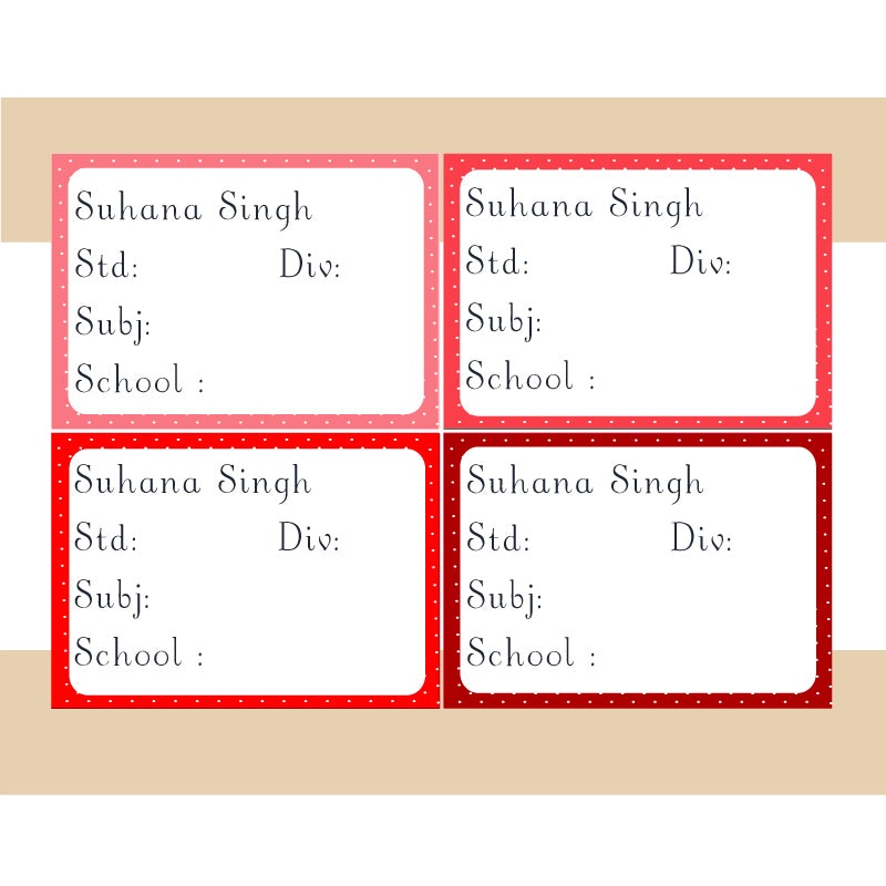 Personalised School Book Labels – Elegance, Pack of 36