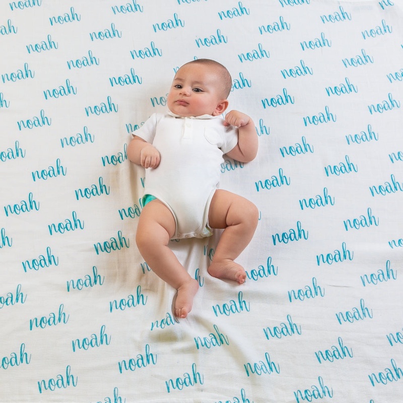 Personalized Name Swaddle (Powder Blue)