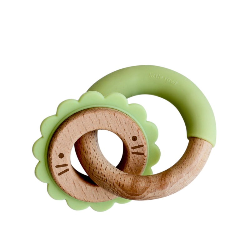 Wood Critter & Ring Teether – Green