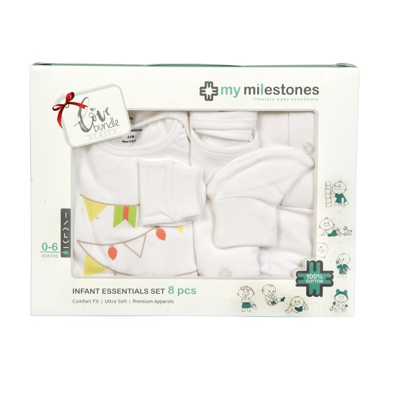Infant Essentials Gift Set – White, Set of 8