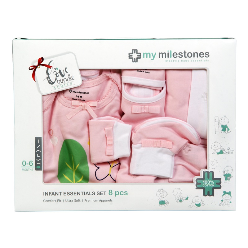 Infant EssentialsGift Set  – Pink, Set of 8