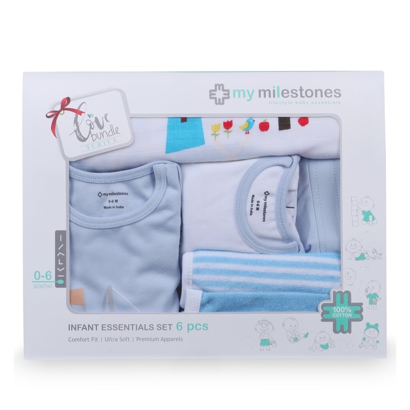 My Milestones Love Bundle Infant Gift Set A – 6pcs – Blue