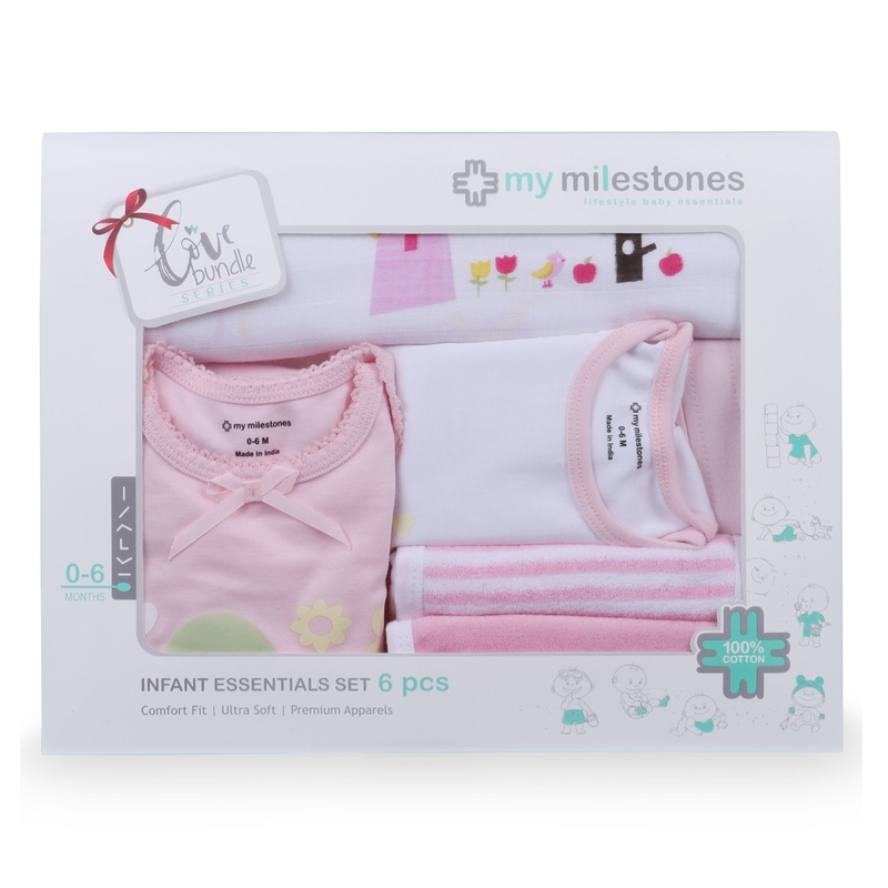 My Milestones Love Bundle Infant Gift Set A – 6pcs – Pink