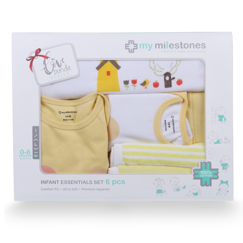 My Milestones Love Bundle Infant Gift Set A – 6pcs – Yellow