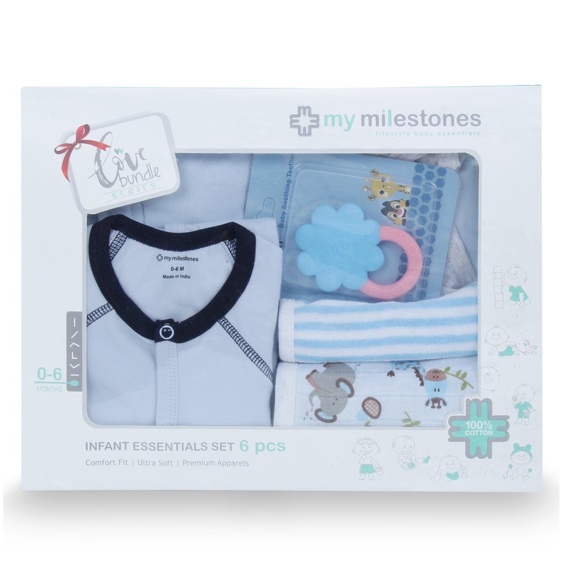 My Milestones Love Bundle Infant Gift Set B – 6 pcs – Blue