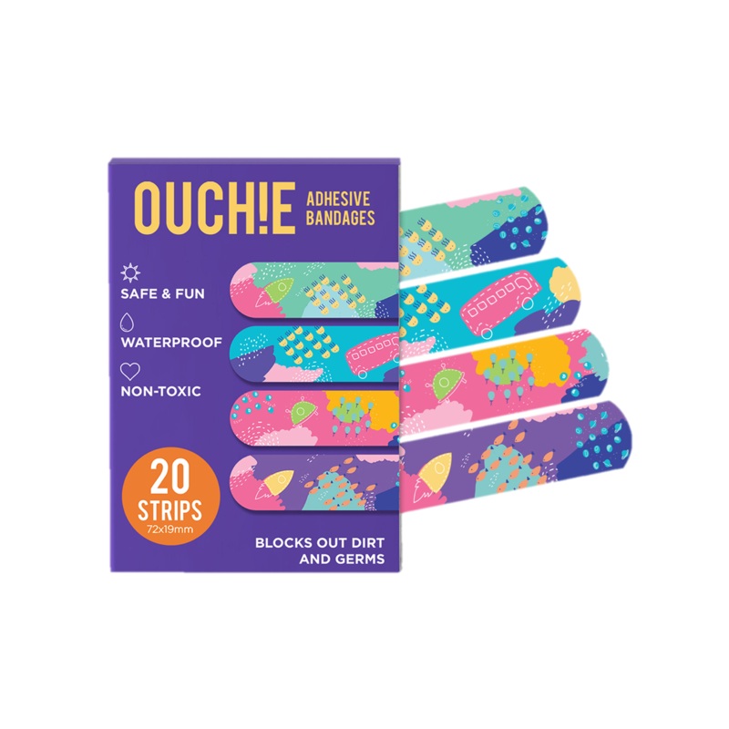 ‘Ouchie Kids Bandages’  20-Pack (Purple)