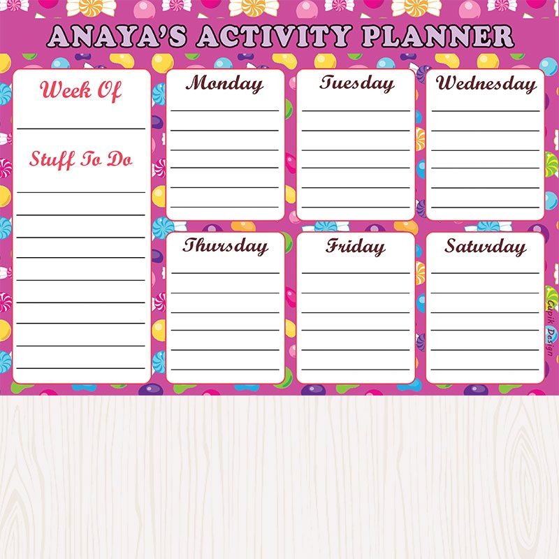 Activity Planner – Candy Land, Set of 50