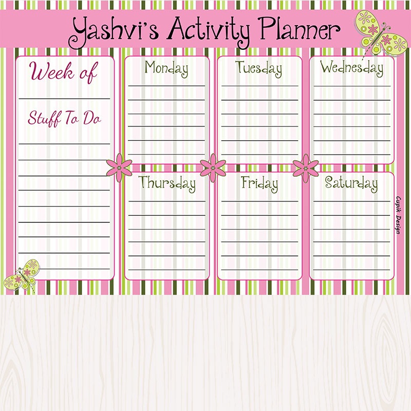 Activity Planner – Colorful Stripes, Set of 50