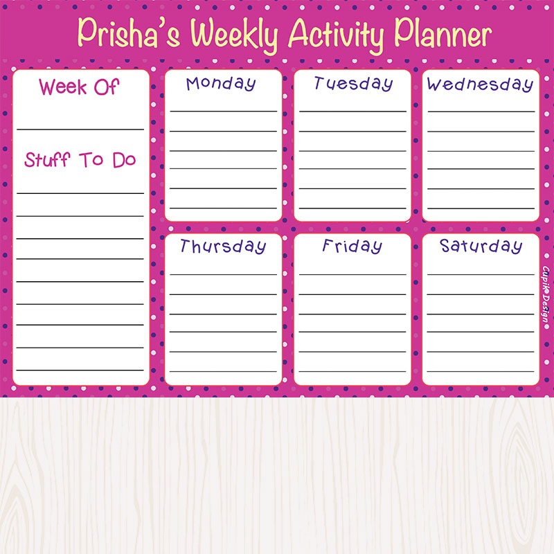 Activity Planner – Magenta, Set of 50