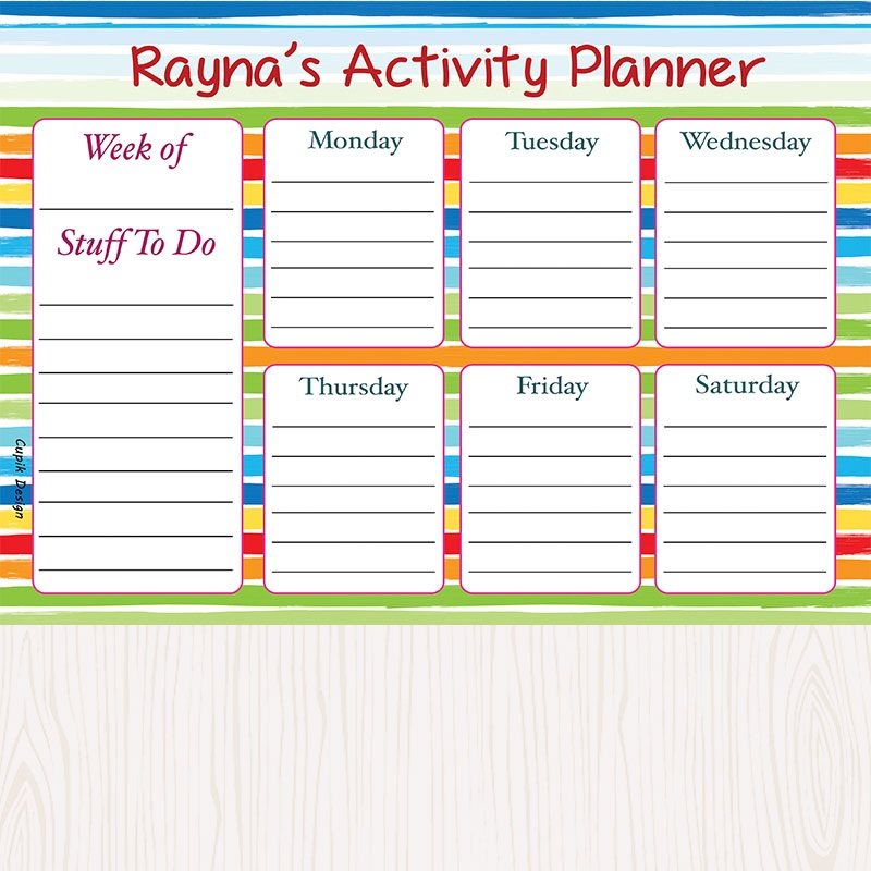 Activity Planner – Rainbow, Set of 50