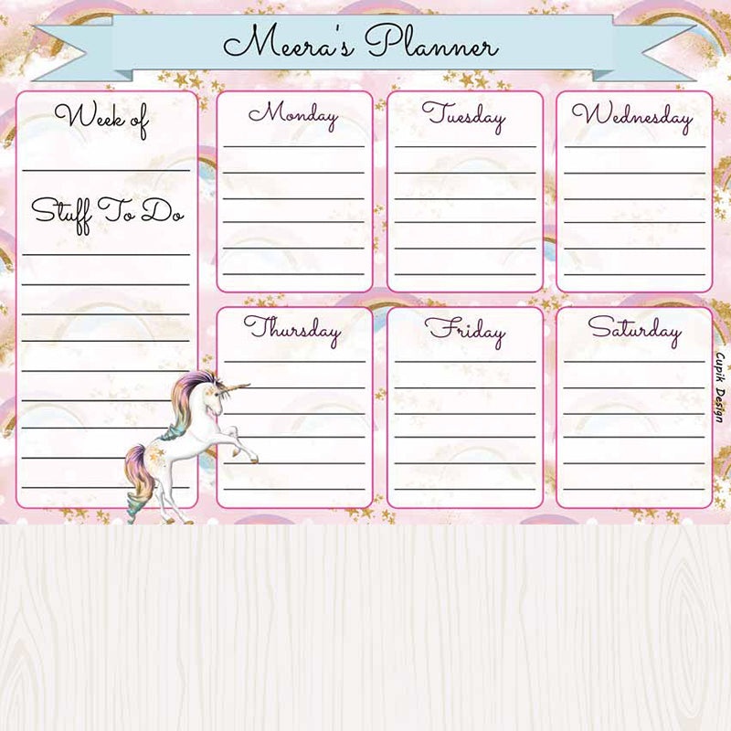 Activity Planner – Unicorn, Set of 50