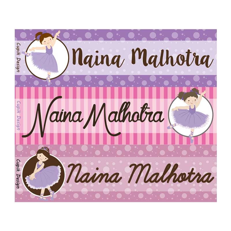 Name Stickers – Ballerina, Set of 45