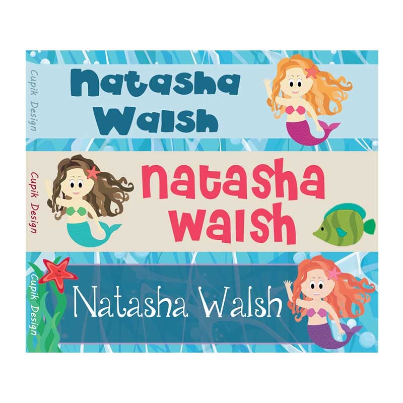 Name Stickers – Mermaid, Set of 45