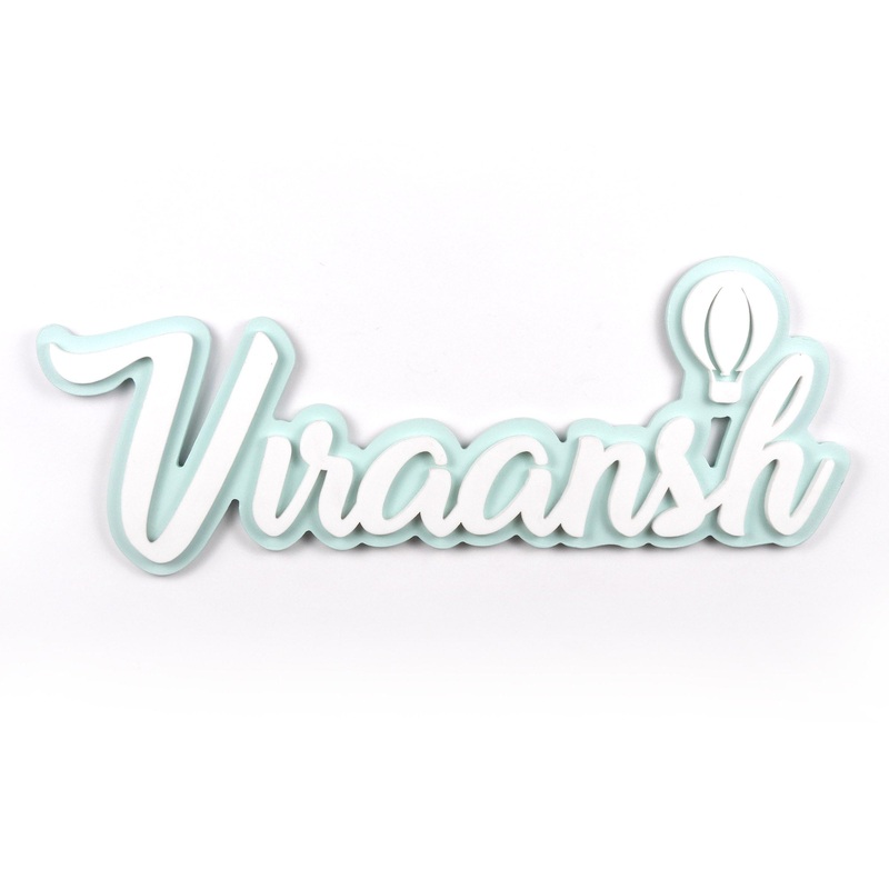 Personalised 3D Acrylic Name Plate – Hot Air Balloon