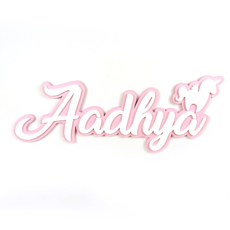 Personalised 3D Acrylic Name Plate – Unicorn