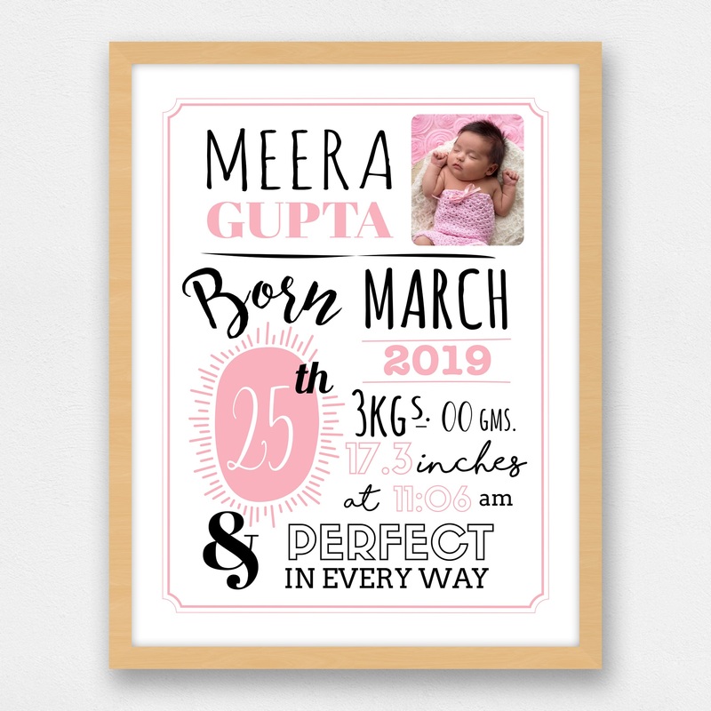 Personalised Baby Birth Details Frame – Print