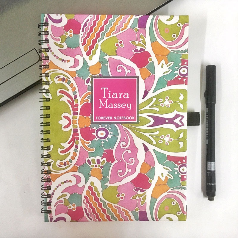 Personalised Forever Reusable Notebook – Abstract Pink
