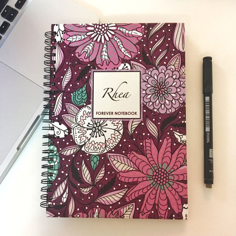 Personalised Forever Reusable Notebook – Floral