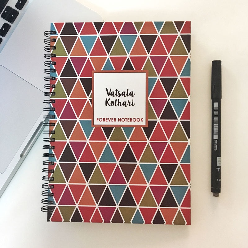 Personalised Forever Reusable Notebook – Geometric, Bright