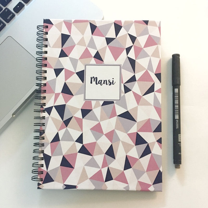 Personalised Forever Reusable Notebook – Geometric, Pastel