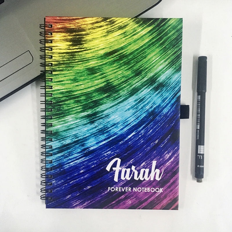 Personalised Forever Reusable Notebook – Rainbow
