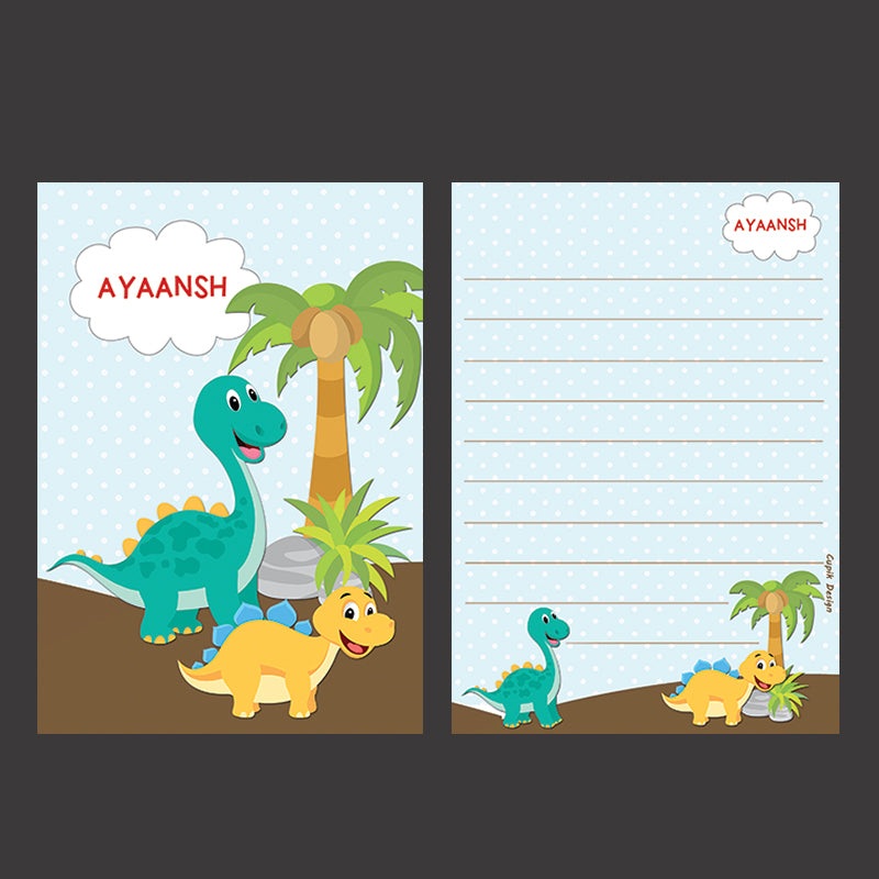 Personalised Letter Pads – Dinosaurs, Pack of 50 Sheets