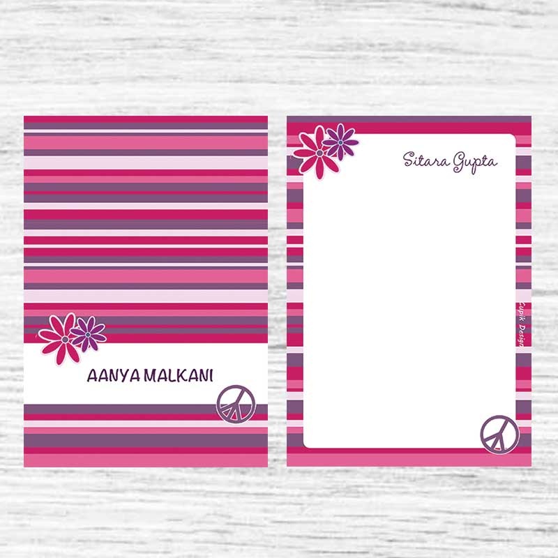 Personalised Letter Pads – Stripey Pink, Pack of 50 Sheets